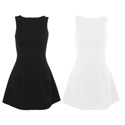 Womens Tank Dresses Banquet A-line Dress Fashion Prom Gown Solid Color  Clubwear | eBay