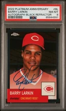 Barry Larkin 2022 Topps Chrome Platinum Auto 08/10 Black Refractor PSA 8 #BL