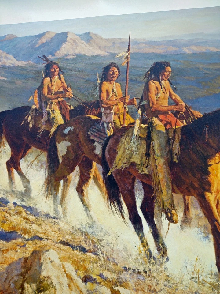 Impresión en lienzo limitada Howard Terpning TRAIL A LO LARGO DE LA COLUMNA VERTEBRAL 37/135 envío gratuito Foto 2 de 4