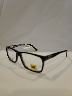 CAT Eyeglasses Men Black CTO TITEN 56-15-145 + case