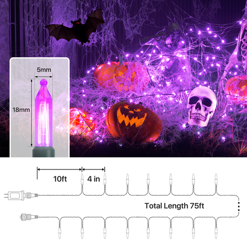 2 Pcs 200 LED Plug In 8 Mode String Fairy Lights Snow Rain Proof Halloween Party - Picture 3 of 10
