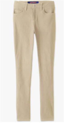 Skinny Pants with Pockets Uniform Pants Girls Size 7 Khaki 5 Pocket