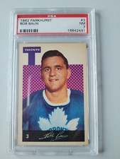 VINTAGE 1962-63 PARKHURST  TORONTO MAPLE LEAFS BOBBY BAUN PSA 7 RARE