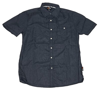 Amplify Short Sleeve Small Charcoal Gray Mens Shirt Button Down
