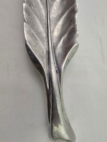 Vassoio/piatto grande foglia argento 23” Royal Hickman metà secolo. Firmato Bruce Fox - Foto 6 di 7