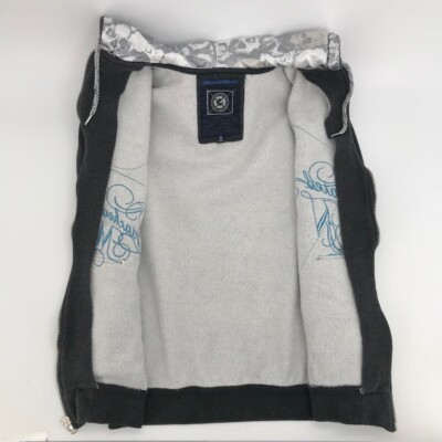 G-Unit Womens Hoodie Sweatshirt Gray White Skull Long Sleeve
