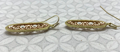 Kendra Scott Brenna Earrings in Rose Gold Filigree Gold tone logo used drop - Picture 7 of 7