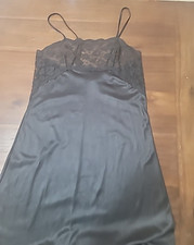 Vintage 70s Diane von Furstenberg Nylon Nightgown Slip Lace Lingerie DVF Sm Md