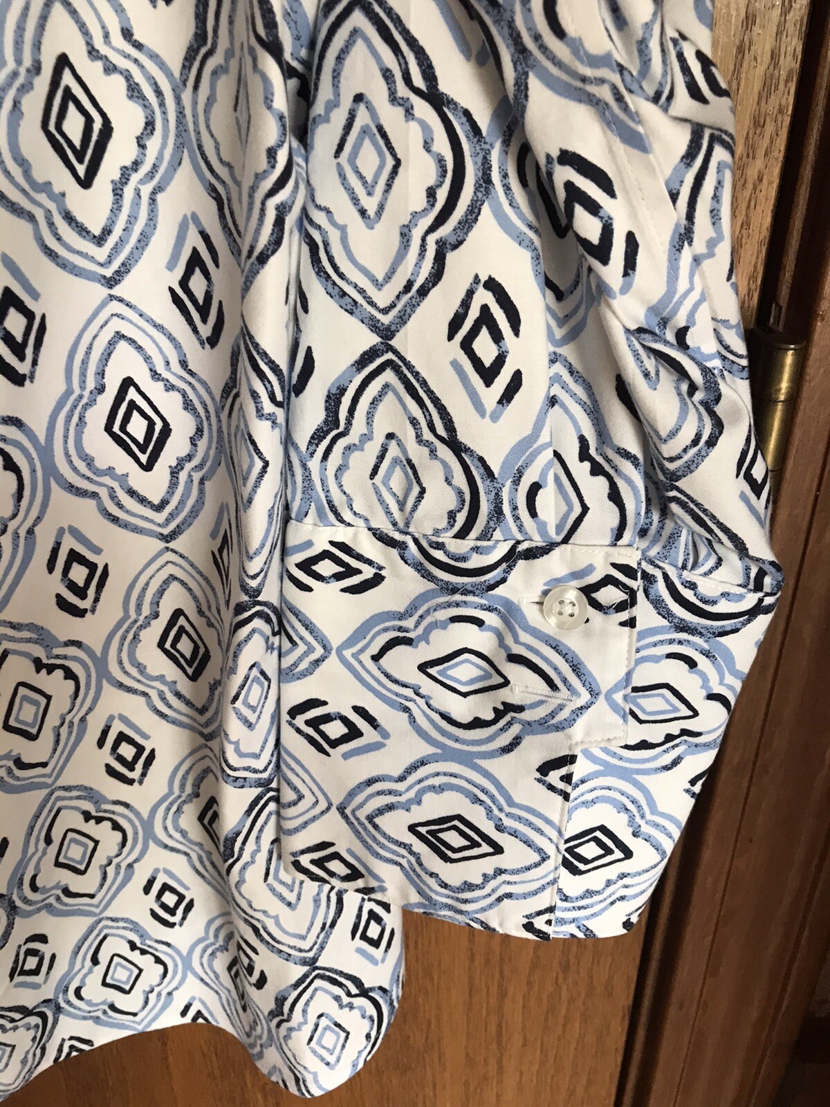 Chicos Blue/White Patterned Button Up Blouse - Si… - image 5