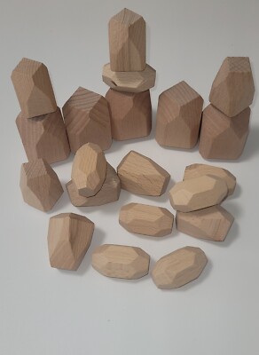 Holzbausteine Natur 20 Teile *Montessori* BausteinSet Schneller Versand aus DE