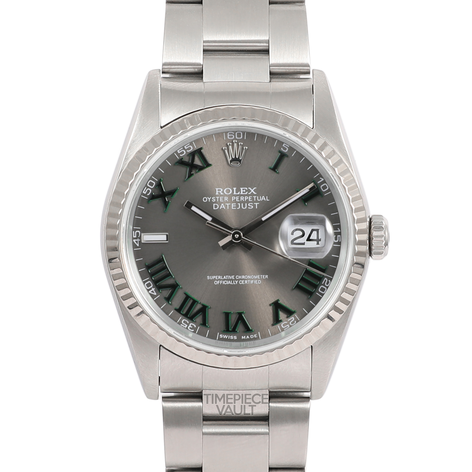 ROLEX DATEJUST OYSTER STEEL CUSTOM FLUTED