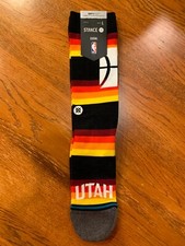 Stance NBA Utah Jazz City Edition Casual Crew Socks Size M: L 9-13 Black, Cotton