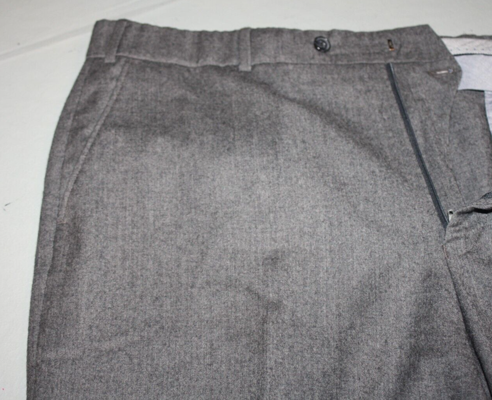 BALLIN COMFORT EZE mens WOOL CASHMERE dress pants DARK GRAY FLAT FRONT