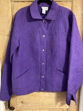 coldwater creek purple silk quilted jacket size large