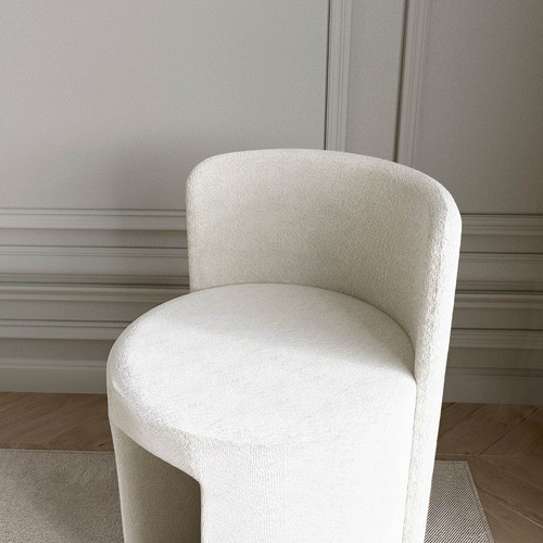 Lottie Ivory Bouclé Stool for Bedroom Living room Home decoration - Picture 5 of 7