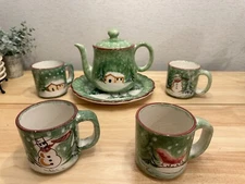 Macys The Cellar 1995 Collectable Log Cabin Winter Original "Made in Italy"