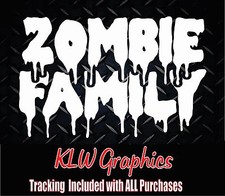 Zombie Family Vinyl Decal Sticker Car Diesel Truck Suv Mom Kids Scary Wife Jdm