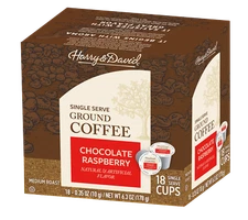 Harry & David Gourmet Coffee, Chocolate Raspberry, 18 Single Serve Cups