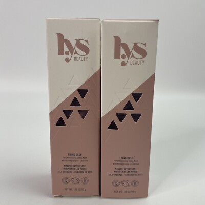 LOT OF 2 - LYS Beauty Think Deep Pore Minimizing Detox Mask Detoxifying 1.76oz