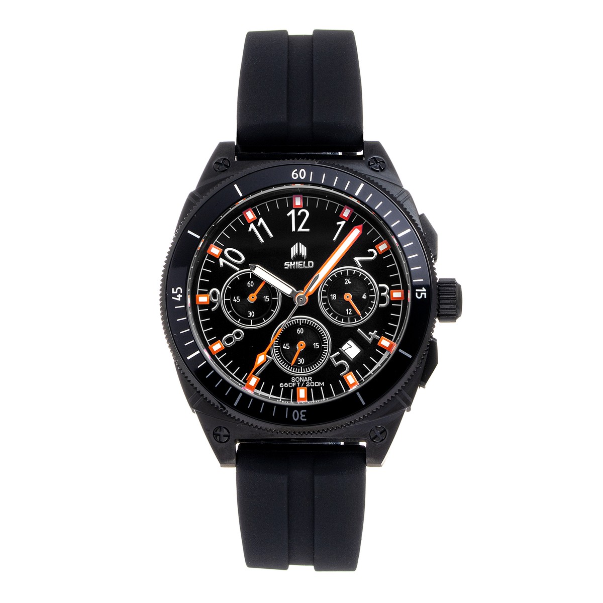 Shield Sonar Chronograph Strap Watch w/Date - Black | eBay display picture 1