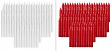 120 pcs Bulk Candles Mix 60-Red & 60-White Christmas Tree Candles,Chime,Pyramid