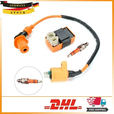 Racing CDI (Offen) Zündspule Zündkerze Für 4 Takt 4T Roller GY6 50 Motoren DE - Bild 1 von 4