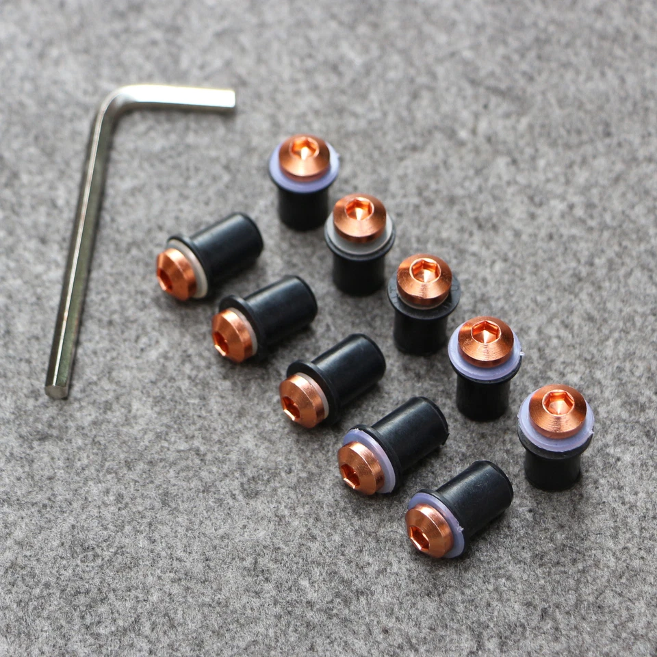 10x Tuercas de tornillo de perno para BMW BENELLI BIMOTA APRILIA parabrisas apto para BMW BENELLI BIMOTA APRILIA Foto 4 de 4