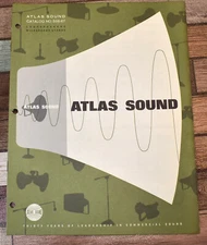 Vintage Atlas Sound Catalog No 566-67 Electronic Loudspeakers Microphone Stands