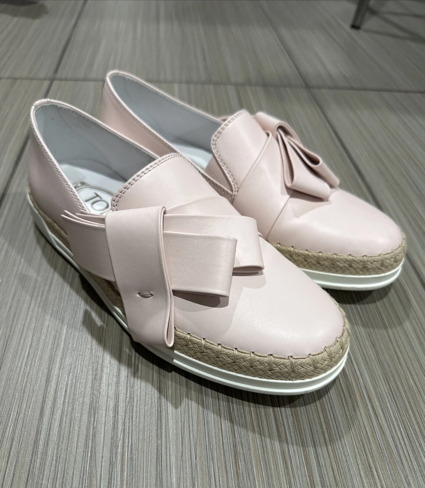 TOD’S TODS MOCASSINI DONNA PENNY IN PELLE ROSA TAGLIA US 34 5