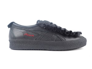 asics black leather trainers