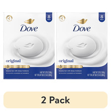 Dove Original Beauty Bar Soap 1/4 Moisturizing Cream 3.75 oz 8 Bars 2 Pack