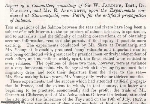 THE EXPERIMENTS CONDUCTED AT STORMONTFIELD, NEAR PERTH, FOR THE ARTIFICIAL PROPA