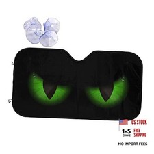Windshield Sunshade for Car SUV Truck Foldable Uv Ray Reflector Green Evil Eyes