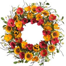 22 Inch Fall Wreath Welcome Sign Thanksgiving Decor for Front Door Corridor