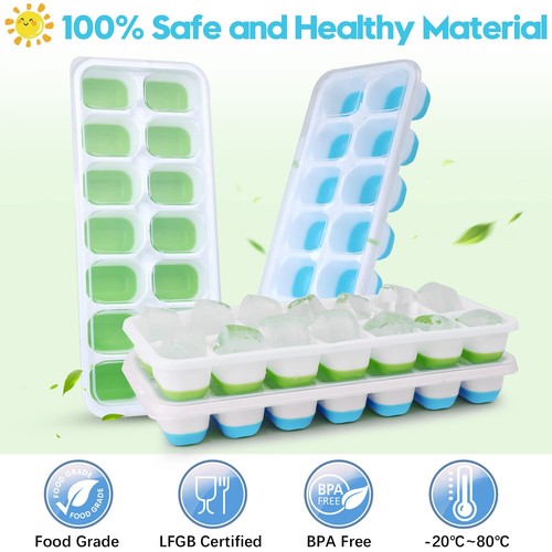 Silicone Ice Cube Tray, 8 Pack Easy-Release & Flexible 14-Ice Cube Trays with... - Picture 7 of 7