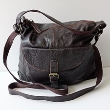 🔥Fat Face Real Leather Unisex Cross Body Handbag Dark Brown 34/27/10 Cm