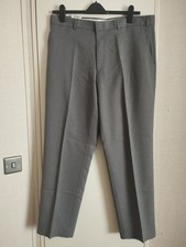 BHS Grey Smart Trousers 38W 31L Comfort Waist Flat Front New With Tags RRP £15
