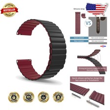 22mm Magnetic Silicone Smart Watch Strap - Easy Fit, Washable, Secure