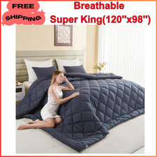 132x120 Alaskan King Comforter, Extra Large King Size Comforter Oversized, Grey