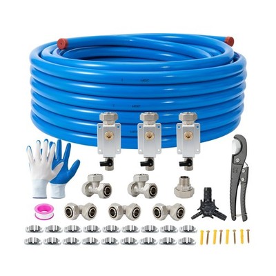 3/4''×100&200&300ft Compressed Air Line Kit for Shop/Garage, Hdpe-Aluminum R