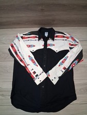 Vtg Silver Canyon USA made Multicolor Button Down Shirt XL Bold Print Cowboy