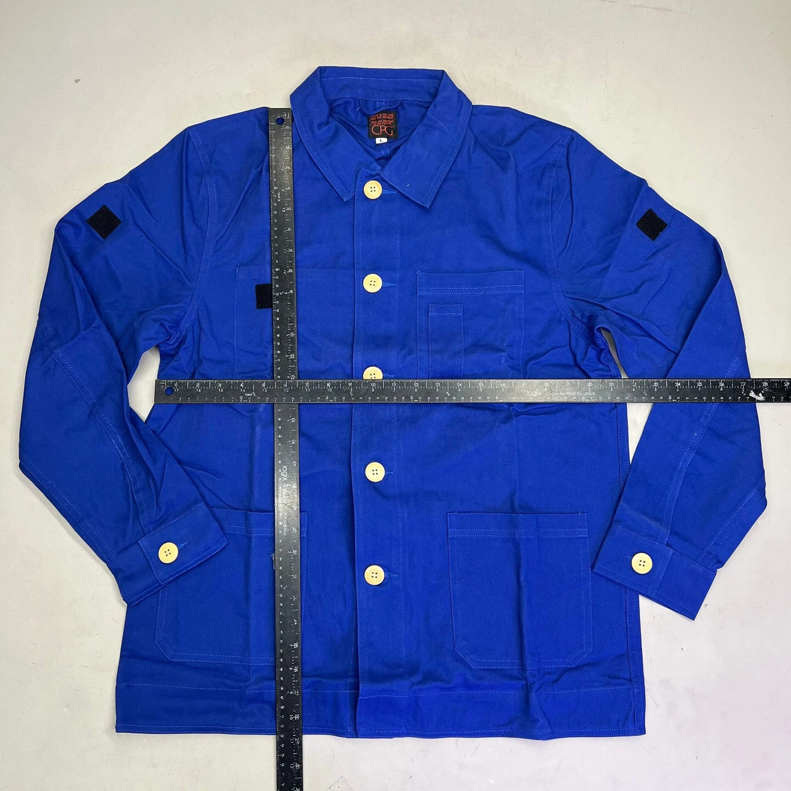 CPG CODEGRAPHY WORLDWIDE 4 Pocket Button Up Shore Coat Men's Sz L Blue - product detail image 8