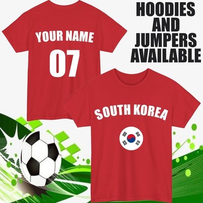 Personalisiertes Südkorea Fußball T-Shirt individueller Name Nummer Sportliebhaber Oberteil