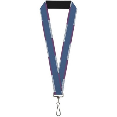 Buckle-Down Lanyard-1.0''-Hash Mark Stripe Turquoise/Fuchsia/White 22 (US IMPORT)