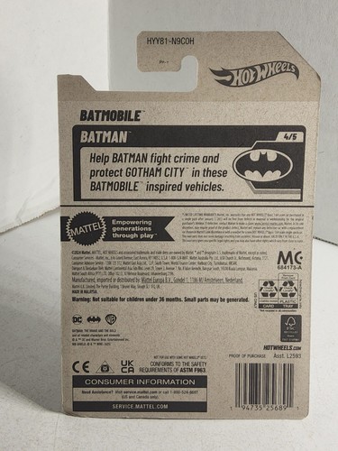 2025 Hot Wheels DC Batman 4/5 The Brave and The Bold-BATMOBILE- 142/250 - HYY81 - Picture 11 of 12