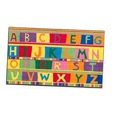 ABC Tapestry Machine Washable Educational Rug for Childrens Classroom, Home