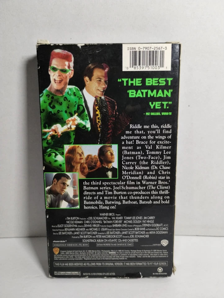 Batman Forever (VHS, 1995) Jim Carrey Val Kilmar Vintage VHS Classic Movie - Image 2 of 4