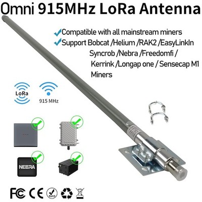 Lora Antenna 915MHz 10dBi, Meshtastic/Helium, 16.5ft Cable