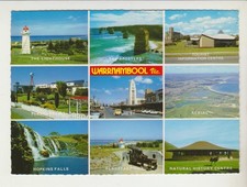 WARRNAMBOOL VICTORIA  9 SCENES INCL LIEBIG STREET NUCOLORVUE POSTCARD