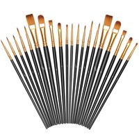 KüNstlerpinsel Set Acryl Aquarell ÖL Gouache Malerei Nylonborsten 20 StüCk